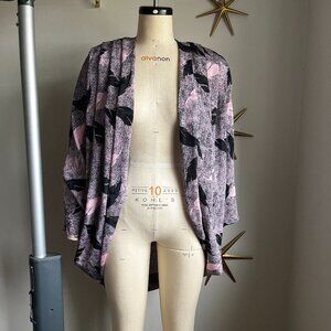 Vintage Black and Pink leaf Cocoon Cardigan